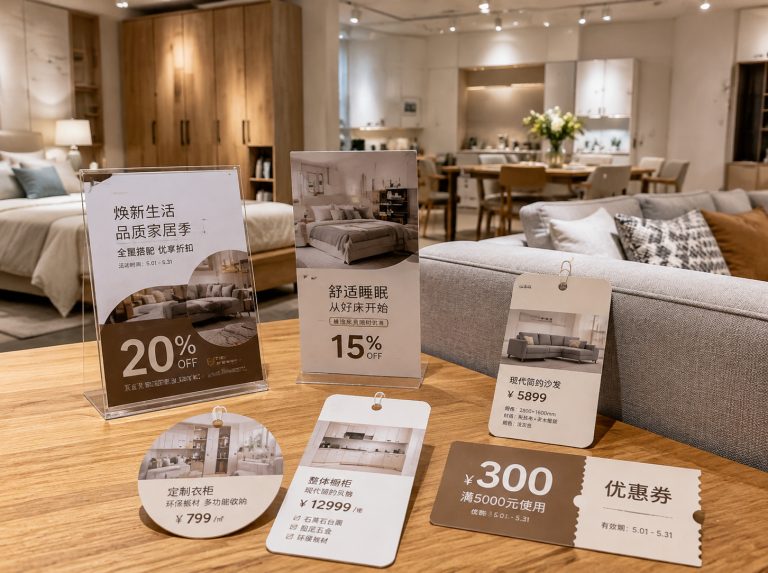 定州家具门店单页海报与吊牌